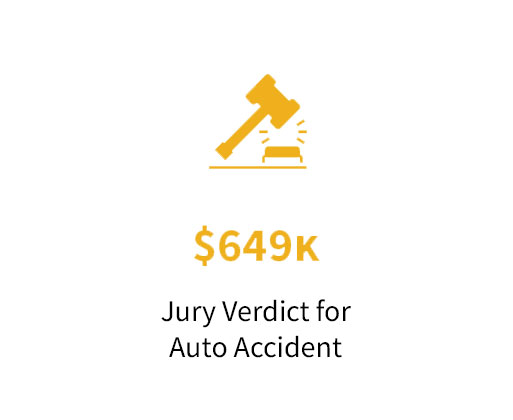 $649K Jury Verdict for Auto Accident