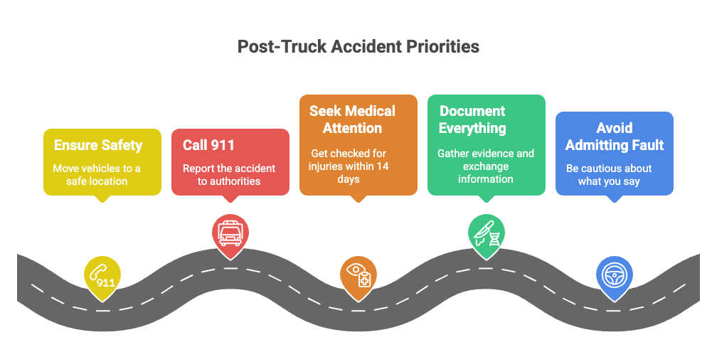 What To Do If You Are Injured In A Truck Accident in Florida first steps.
