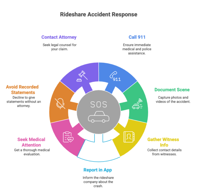 Another driver caused the Uber/Lyft accident. What to do after?