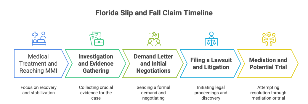 process of how long does a slip and fall settlement take in florida