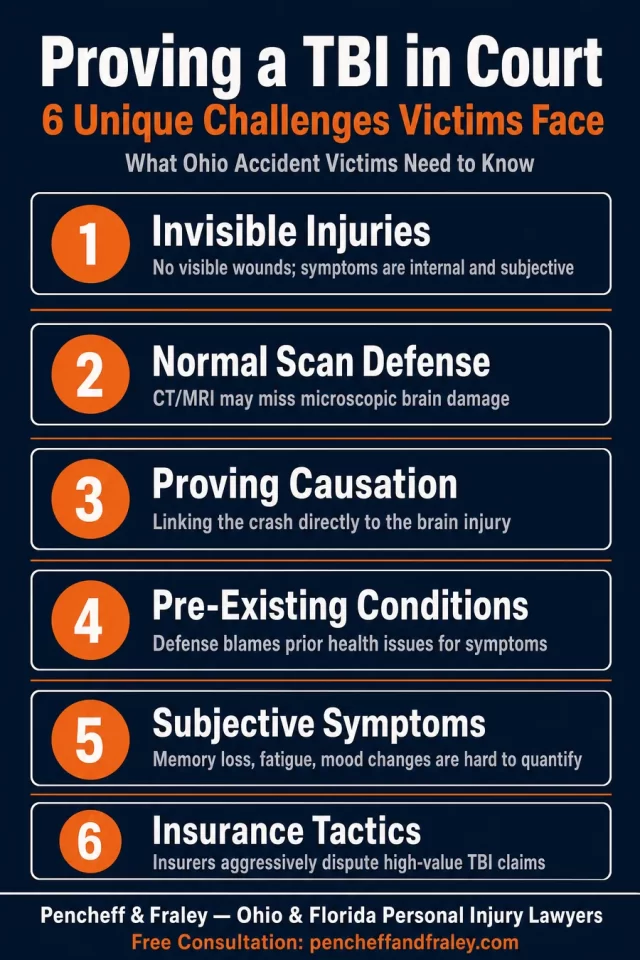 Proving a traumatic brain injury in court infographic
